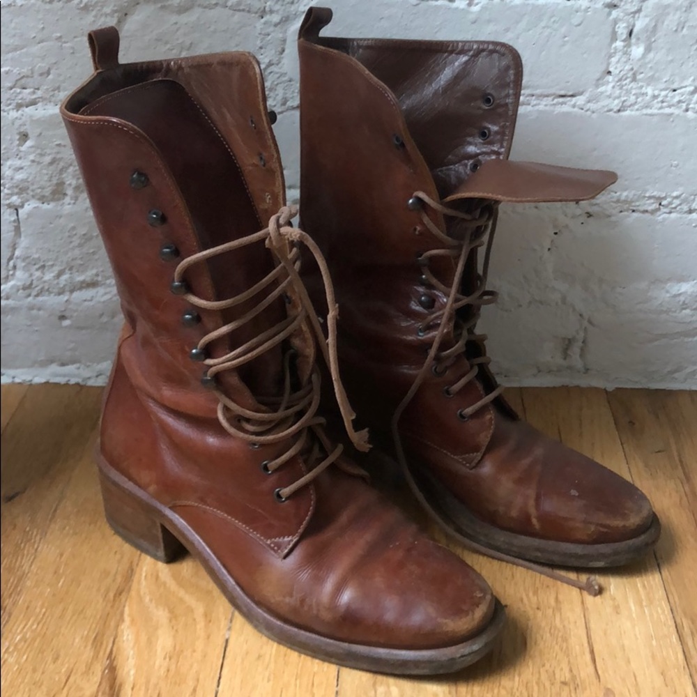 Vintage Joan & David lace-up boots